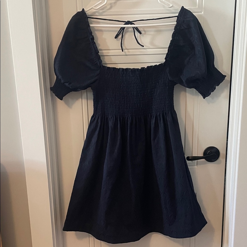 Hill House Midnight Blue Puff Sleeve Mini Dress